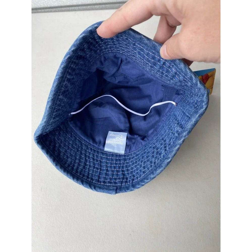 Vintage Y2K Winnie The Pooh Denim Bucket Hat Embroidered Disney Toddler NWT
